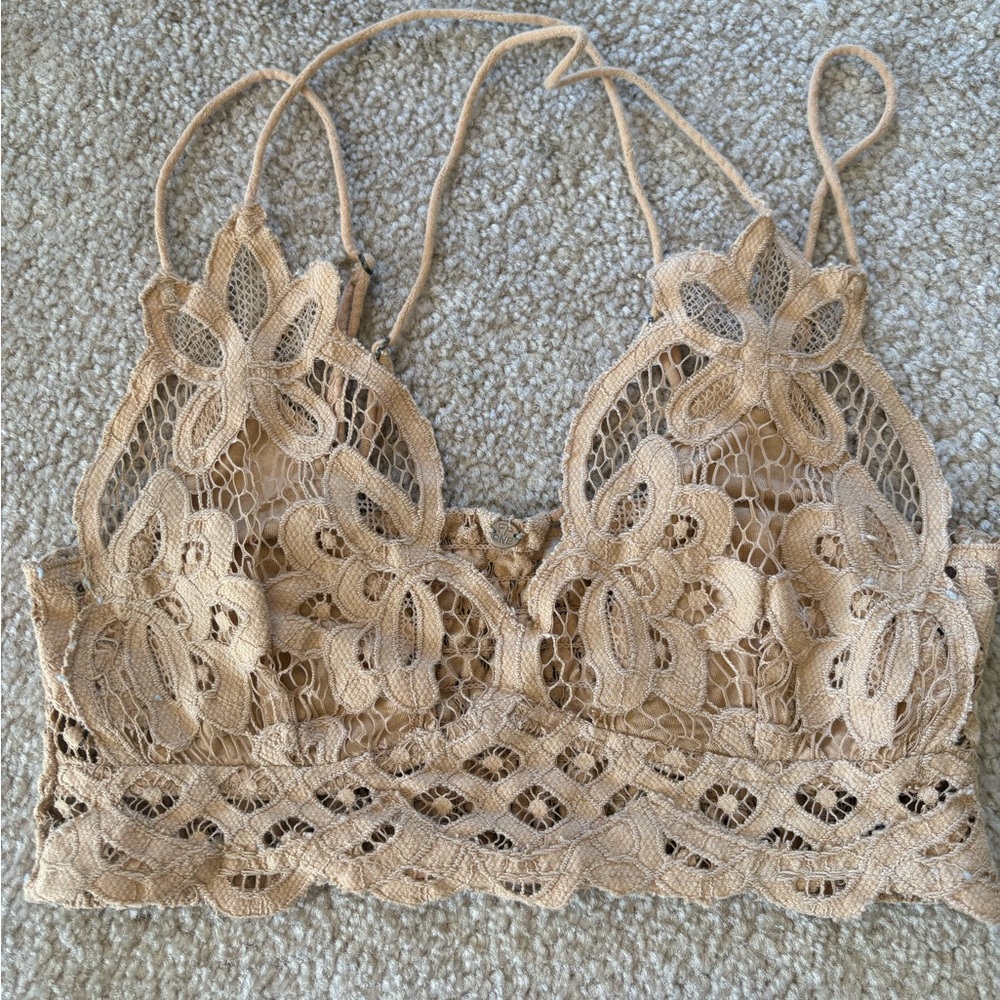 FP cotton Lace Floral Bralette in Nude